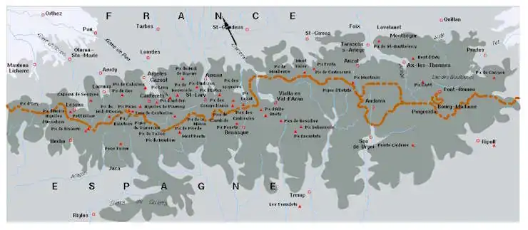 Carte des Sommets de plus de 3.000 Buyse