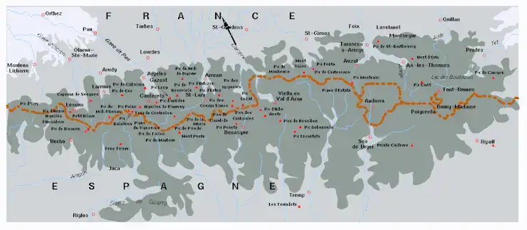 Carte des Sommets de plus de 3.000 Buyse