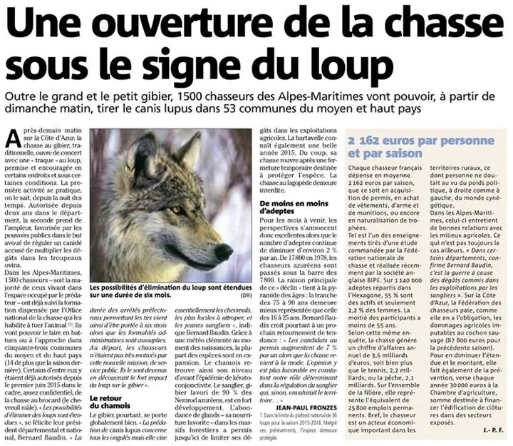 Alpes-Maritimes-Ouverture-Chasse-Signe-Loup