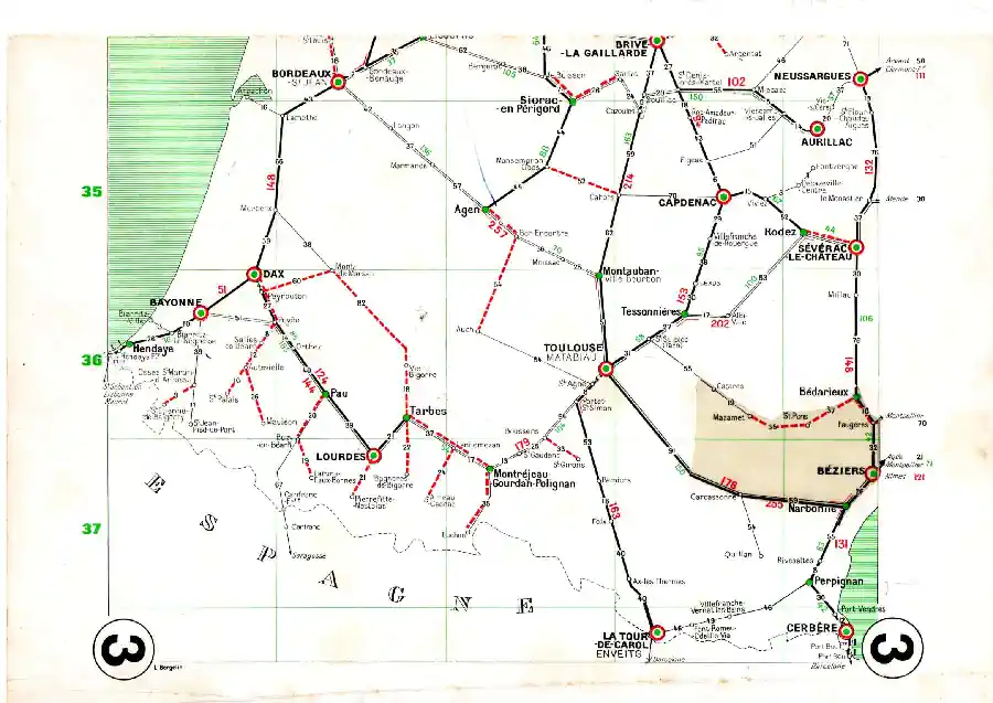 Réseau des Chemins de Fer SNCF en 1972
