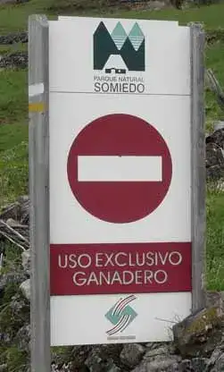Somiedo Panneau Interdiction